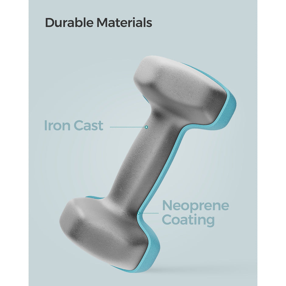 Hexagonal Dumbbells Set – Steel – Light Blue – Ideal for Home Workout and Fitness Training