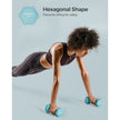 Hexagonal Dumbbells Set – Steel – Light Blue – Ideal for Home Workout and Fitness Training