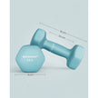 Hexagonal Dumbbells Set – Steel – Light Blue – Ideal for Home Workout and Fitness Training