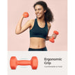 Set of 2 Hexagonal Dumbbells – Steel – Orange – Ideal for Home Workout and Fitness Training