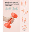 Set of 2 Hexagonal Dumbbells – Steel – Orange – Ideal for Home Workout and Fitness Training