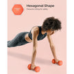 Set of 2 Hexagonal Dumbbells – Steel – Orange – Ideal for Home Workout and Fitness Training