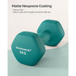 Set of 2 Hexagonal Dumbbells – Steel – Teal – Home Workout Fitness Exercise
