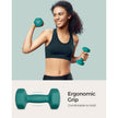 Set of 2 Hexagonal Dumbbells – Steel – Teal – Home Workout Fitness Exercise