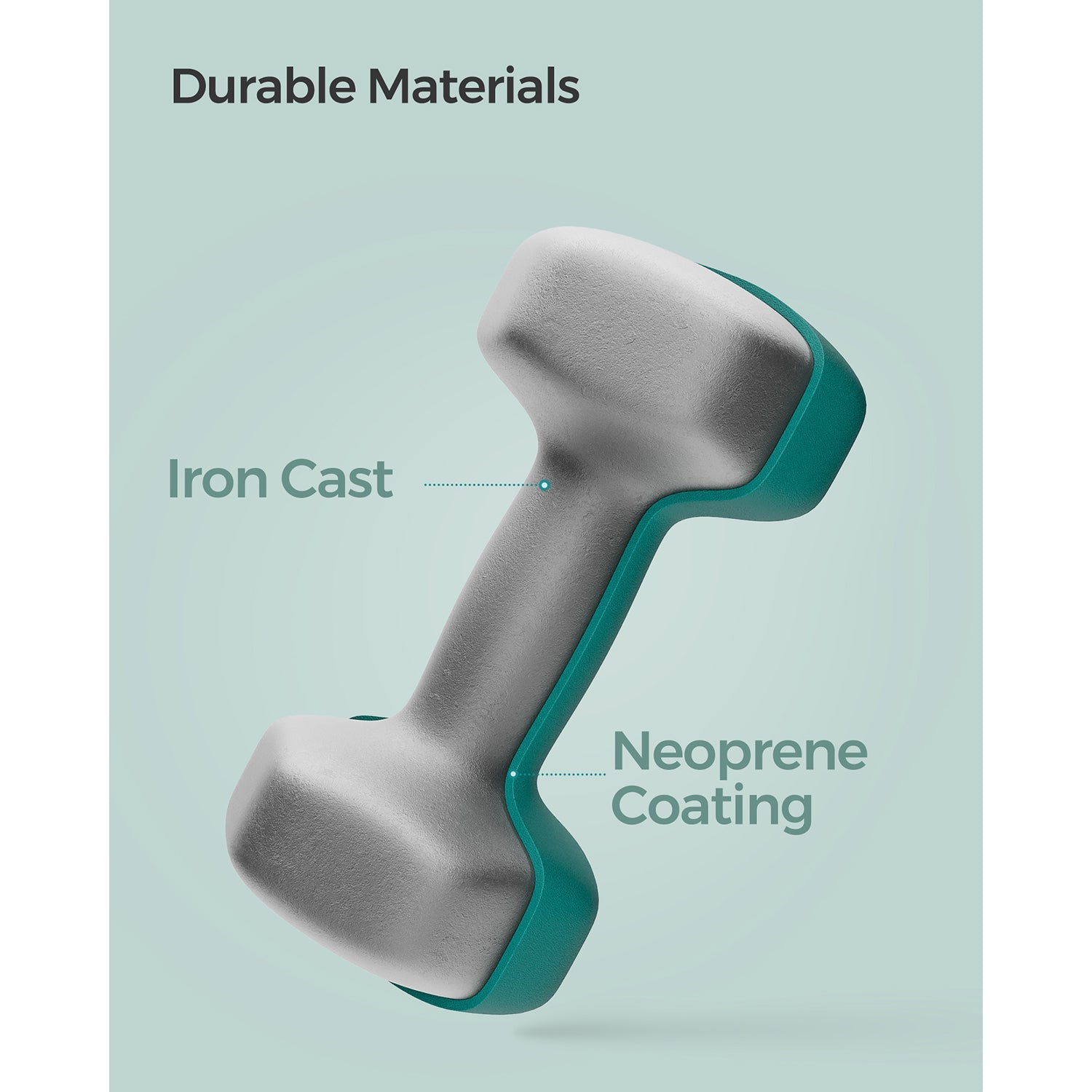 Set of 2 Hexagonal Dumbbells – Steel – Teal – Home Workout Fitness Exercise