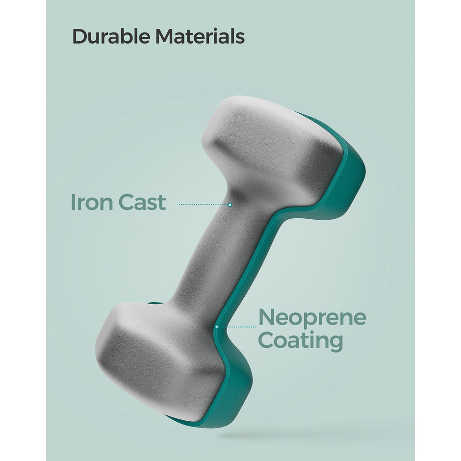 Set of 2 Hexagonal Dumbbells – Steel – Teal – Home Workout Fitness Exercise
