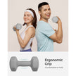 Set of 2 Hexagonal Dumbbells – Iron – Grey – 5 kg Each