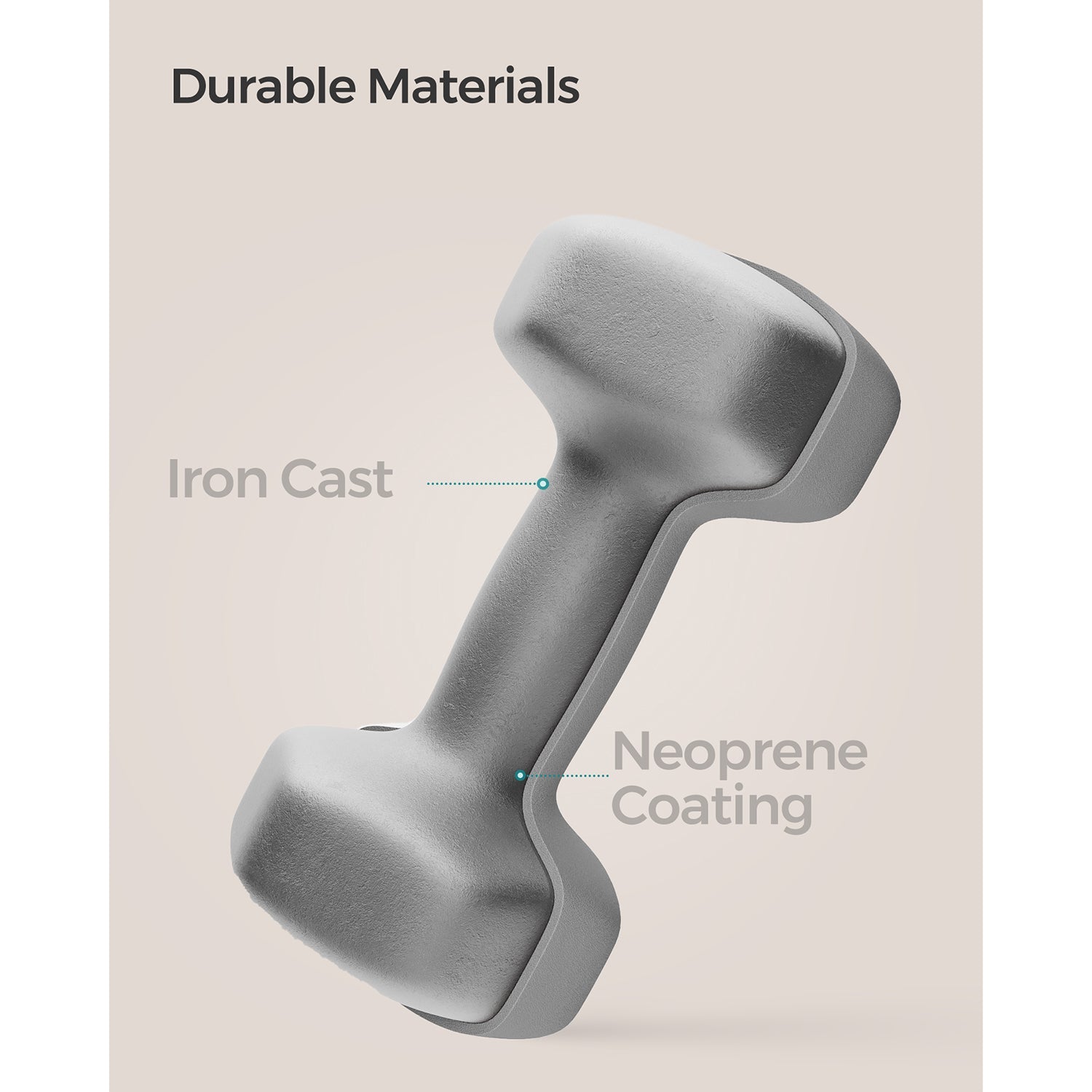 Set of 2 Hexagonal Dumbbells – Iron – Grey – 5 kg Each