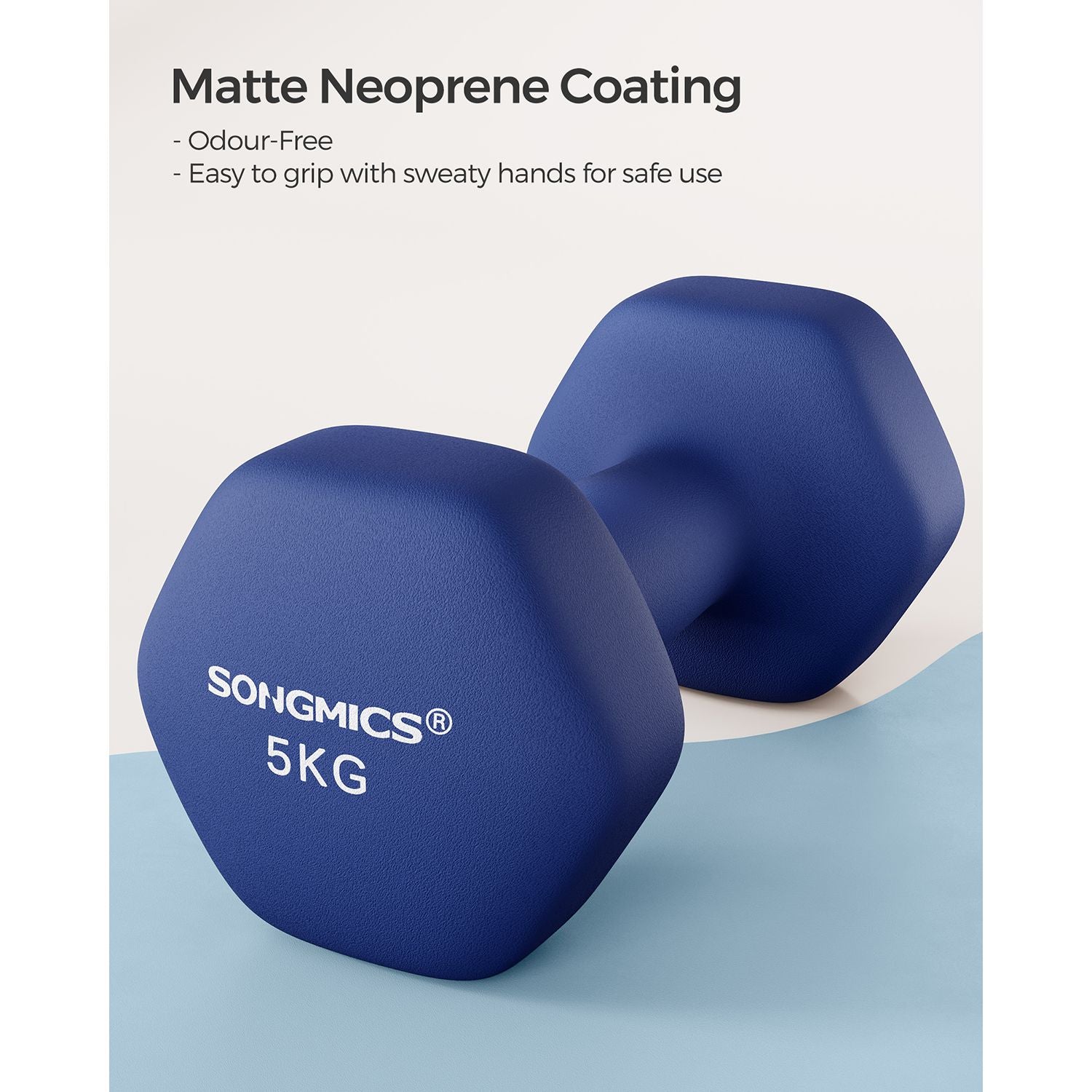 Dumbbells Set – Steel – Blue – Hexagonal Design for Home Workout