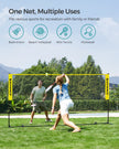 Badminton Net – High-Quality Material – Yellow – Portable and Height Adjustable with Stand