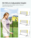 Badminton Net – High-Quality Material – Yellow – Portable and Height Adjustable with Stand