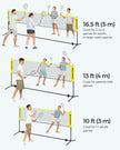 Badminton Net – High-Quality Material – Yellow – Portable and Height Adjustable with Stand