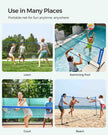 Portable Badminton Tennis Net – Adjustable Height – 4m – Includes Stand