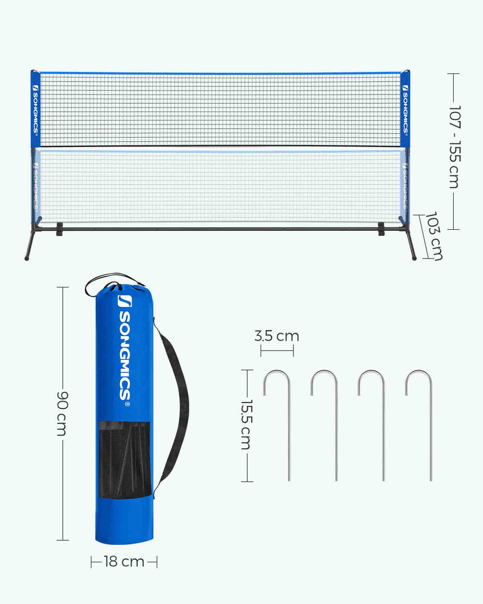 Portable Badminton Tennis Net – Adjustable Height – 4m – Includes Stand