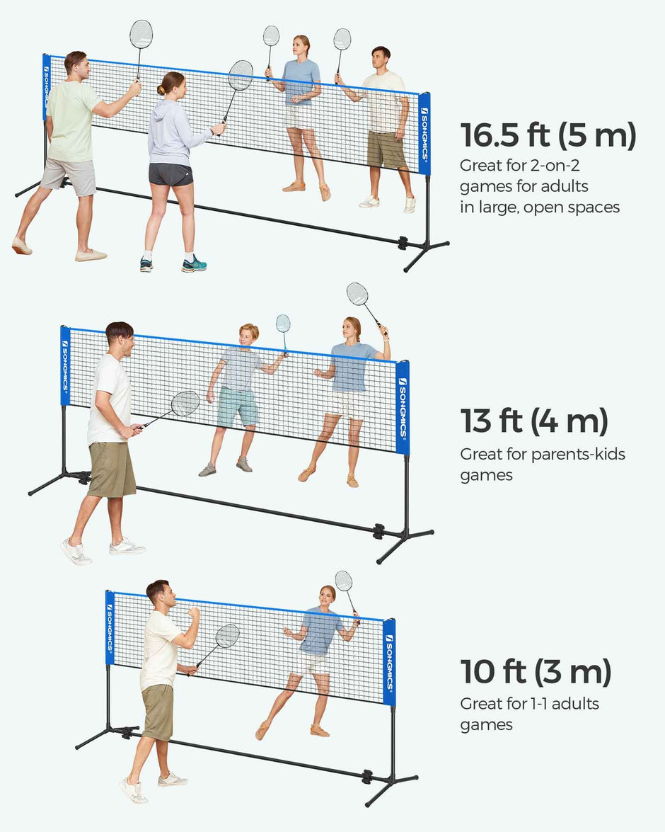Portable Badminton Tennis Net – Adjustable Height – 4m – Includes Stand