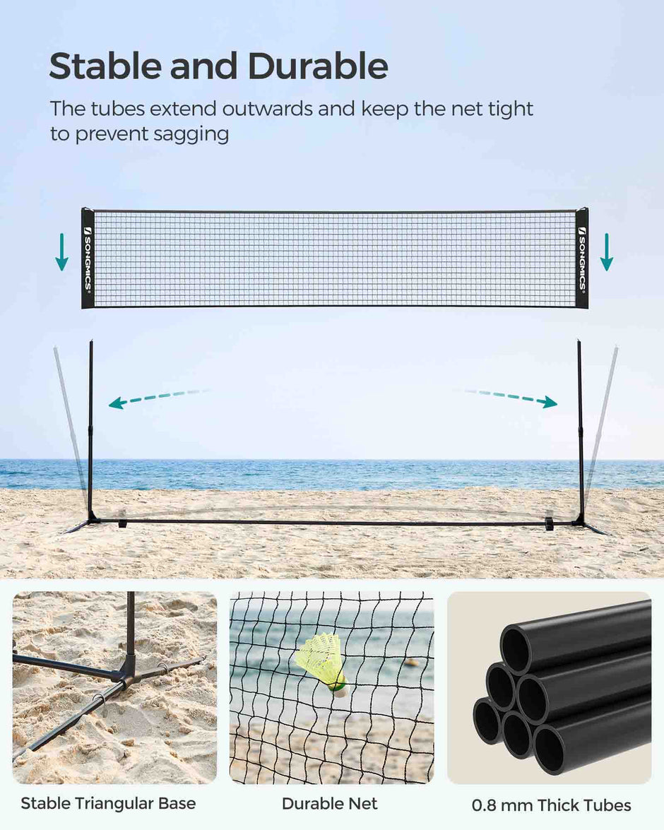 Portable Height Adjustable Badminton Net – Iron Frame – 4m – Indoor and Outdoor Use