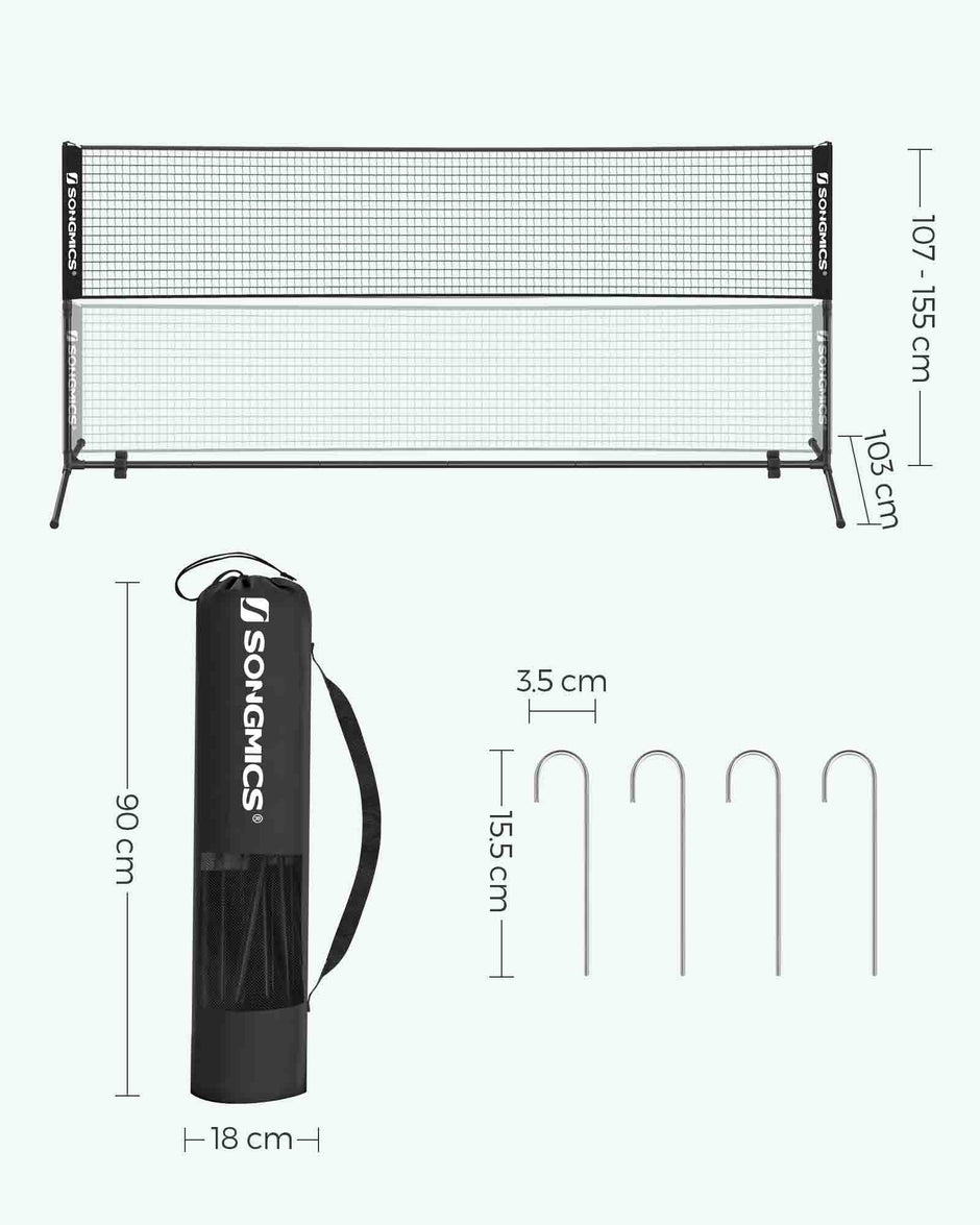Portable Height Adjustable Badminton and Tennis Net – Durable Design – 4m Length – Versatile Use