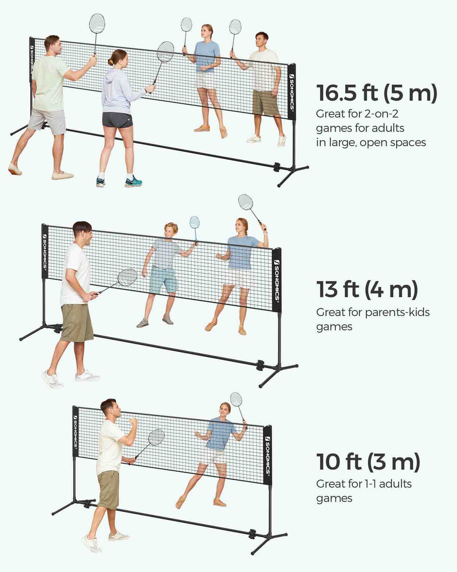Portable Height Adjustable Badminton and Tennis Net – Durable Design – 4m Length – Versatile Use