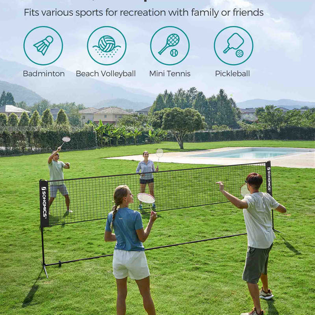 Tennis Net – Durable Mesh – Black – Height Adjustable