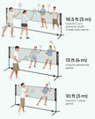 Tennis Net – Durable Mesh – Black – Height Adjustable