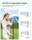 Tennis Net – Polyester – Blue – 5m Height Adjustable with Poles