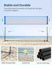 Tennis Net – Polyester – Blue – 5m Height Adjustable with Poles