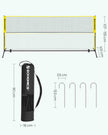 Height Adjustable Badminton Net – Durable Fabric – 5m – Includes Adjustable Poles