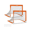 Set of 2 Children's Football Goals – Steel, Fibreglass, Oxford and Polyester Fabric – Orange – Quick Assembly