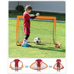 Set of 2 Children's Football Goals – Steel, Fibreglass, Oxford and Polyester Fabric – Orange – Quick Assembly