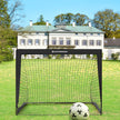 Set of 2 Portable Soccer Nets – Steel and Fibreglass – Red – Quick Assembly for Garden, Park, and Beach