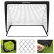Set of 2 Portable Soccer Nets – Steel and Fibreglass – Red – Quick Assembly for Garden, Park, and Beach