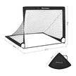 Set of 2 Portable Soccer Nets – Steel and Fibreglass – Red – Quick Assembly for Garden, Park, and Beach