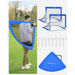 Set of 2 Folding Children's Football Goals – Steel and Fibreglass – Blue and Red – Quick Assembly