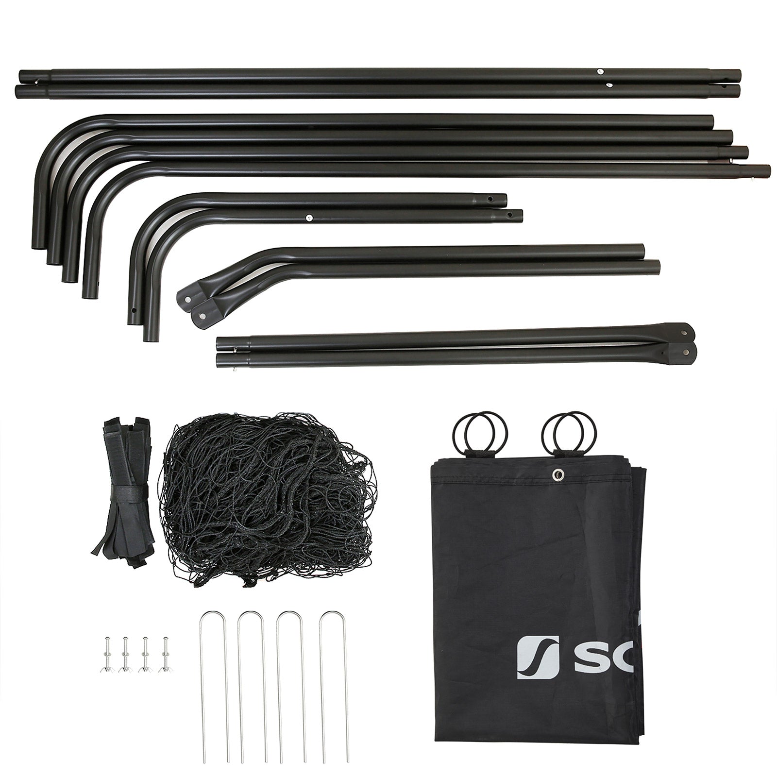 Football Goal – Iron and PE – Black – Quick Assembly with Target