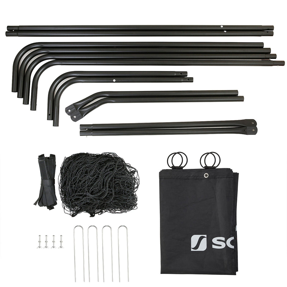 Football Goal – Iron and PE – Black – Quick Assembly with Target