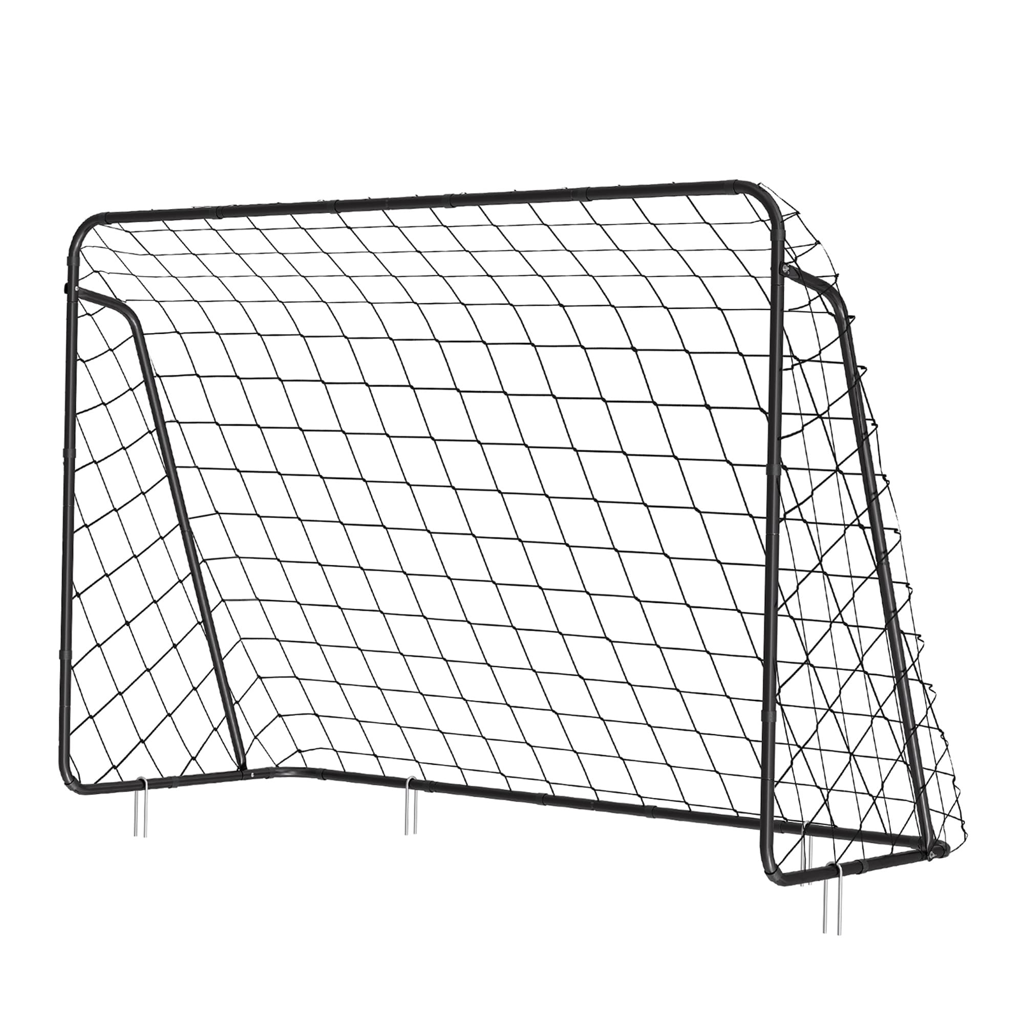 Football Goal – Iron and PE – Black – Quick Assembly, 7ft x 5ft