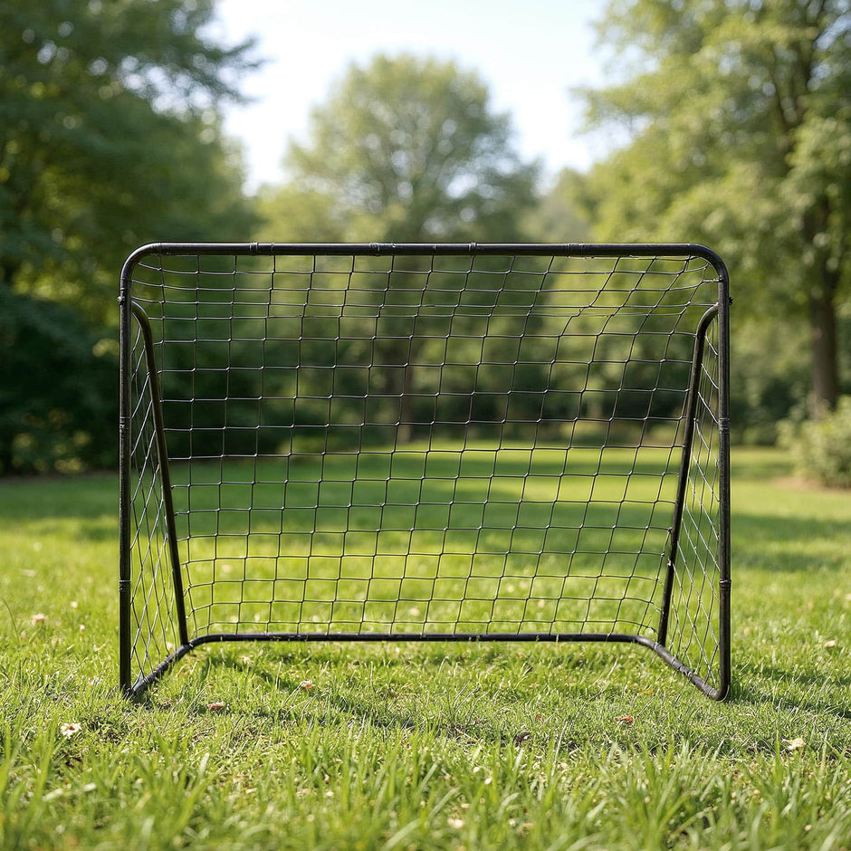 Football Goal – Iron and PE – Black – Quick Assembly, 7ft x 5ft