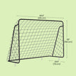 Football Goal – Iron and PE – Black – Quick Assembly, 7ft x 5ft