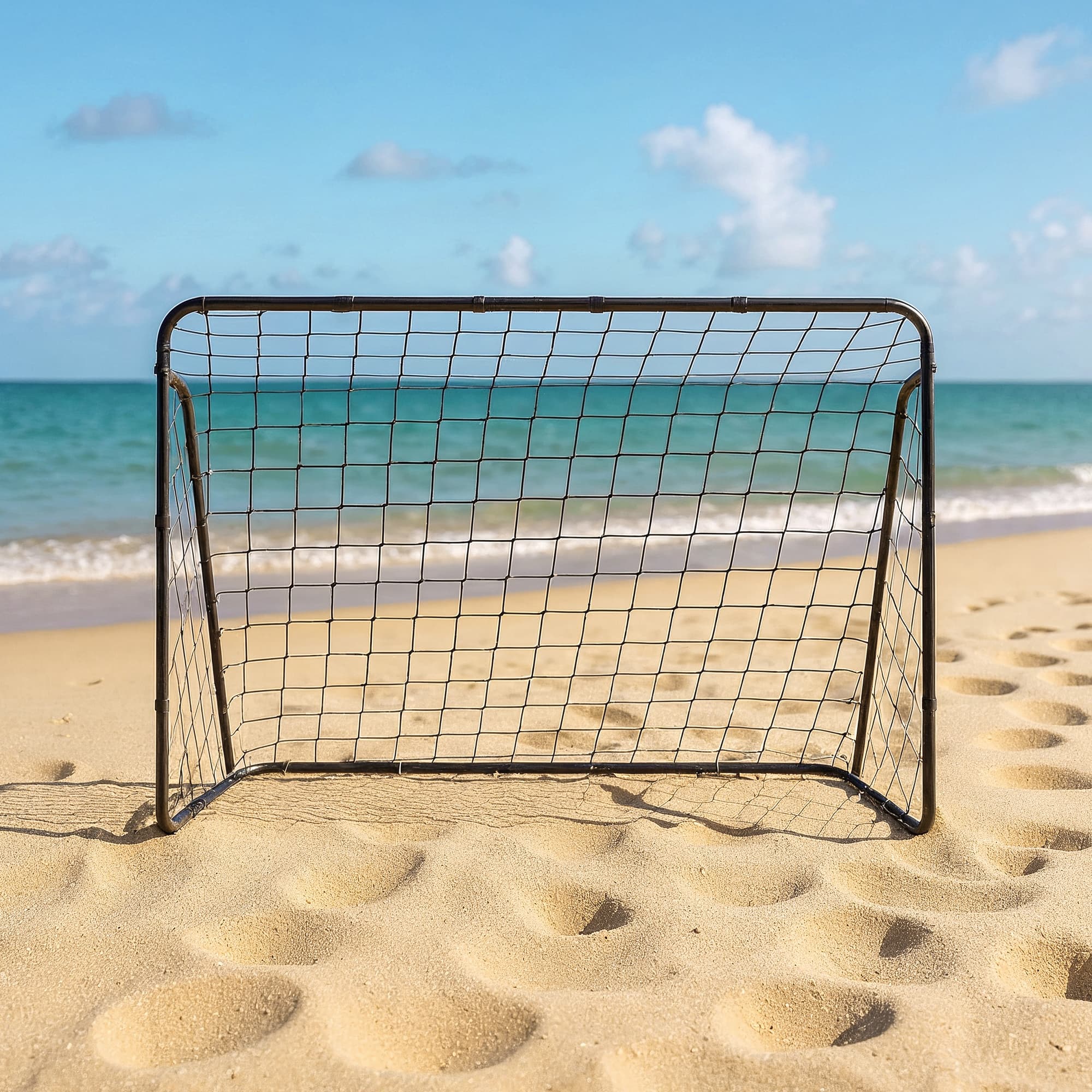 Football Goal – Iron and PE – Black – Quick Assembly, 7ft x 5ft