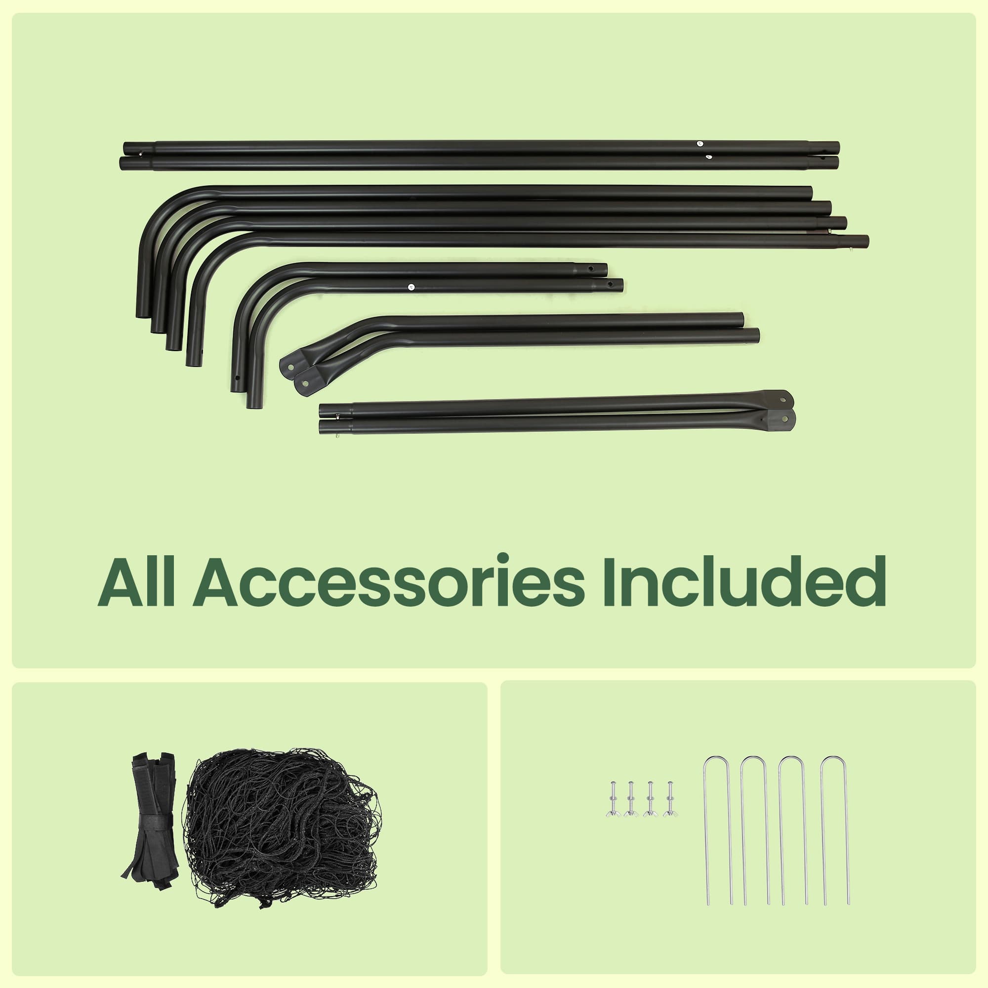 Football Goal – Iron and PE – Black – Quick Assembly, 7ft x 5ft
