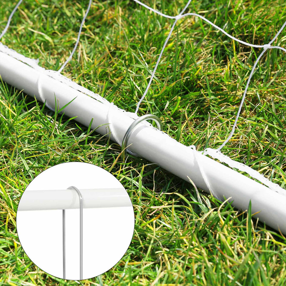 Small Football Goal – Iron and PE – White – Quick Assembly