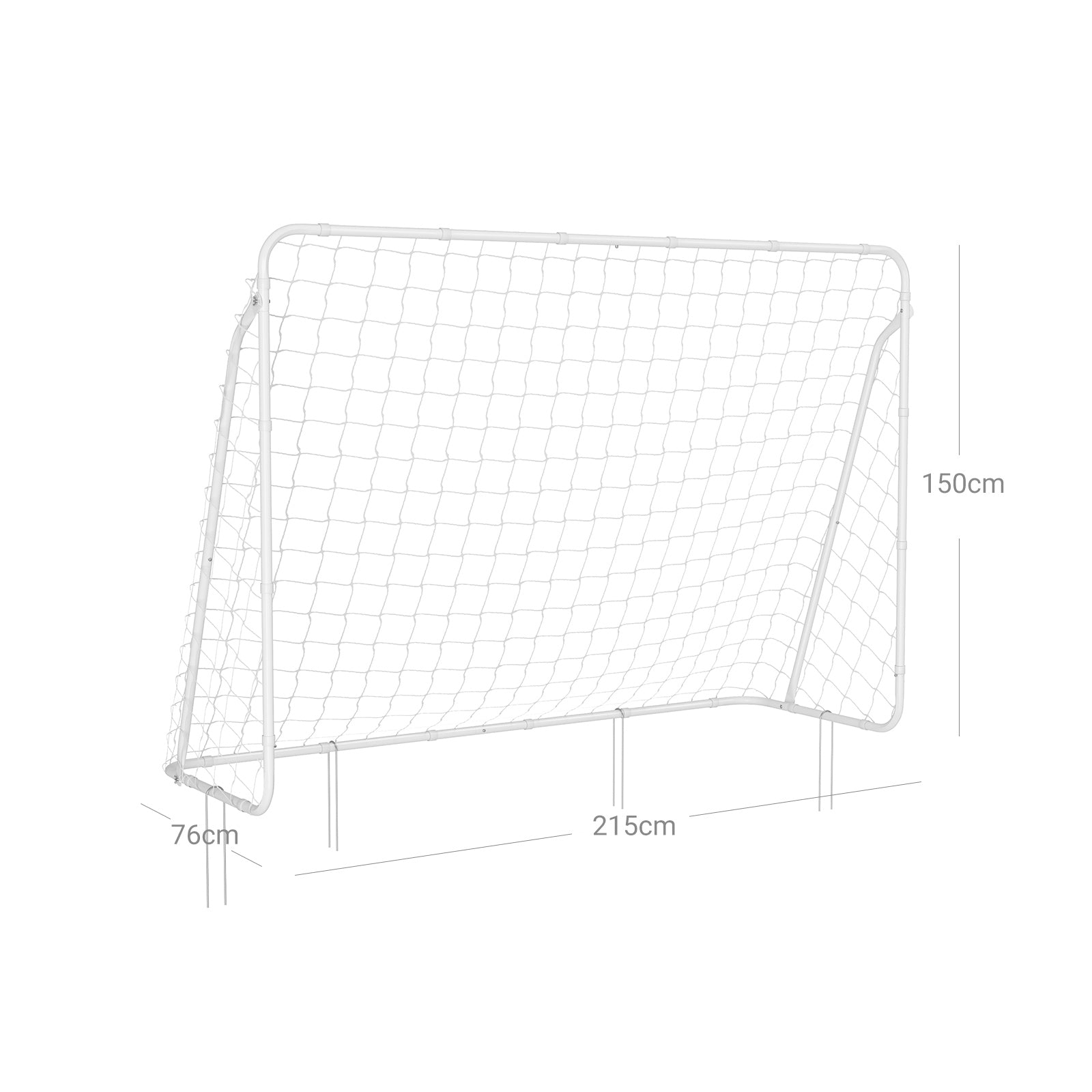Small Football Goal – Iron and PE – White – Quick Assembly