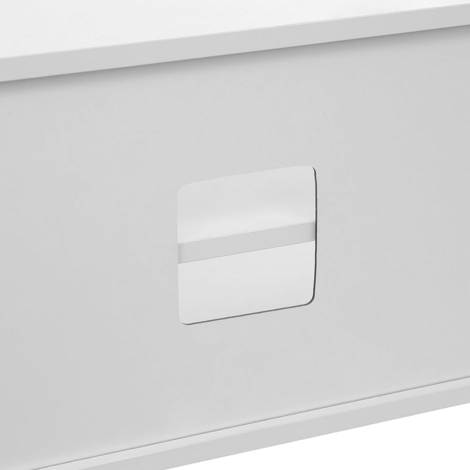 Scandinavian TV Stand – Wood – White – Retro Design for Flat Screen TVs and Gaming Consoles