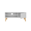 Scandinavian TV Stand – Wood – White – Retro Design for Flat Screen TVs and Gaming Consoles