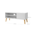 Scandinavian TV Stand – Wood – White – Retro Design for Flat Screen TVs and Gaming Consoles