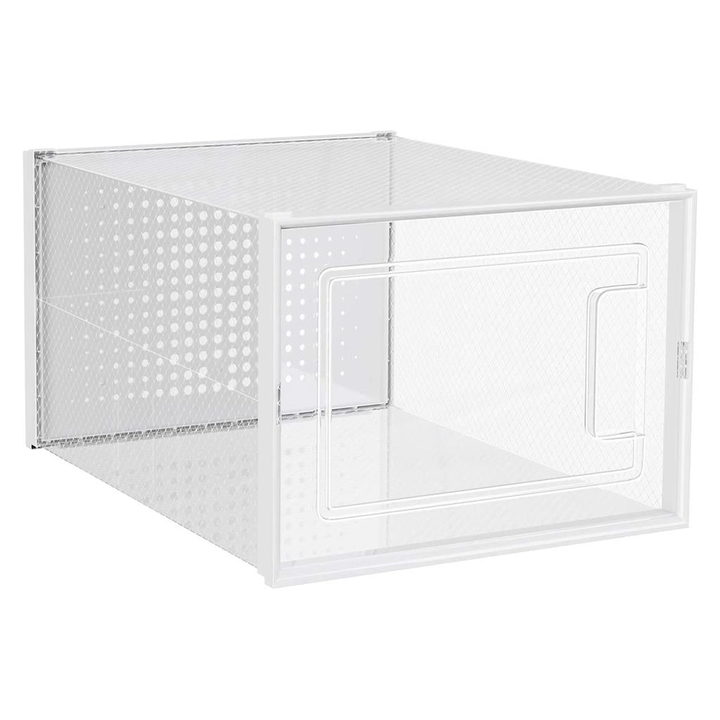Shoe Storage Organisers – Plastic – Clear – Stackable and Foldable, Pack of 10