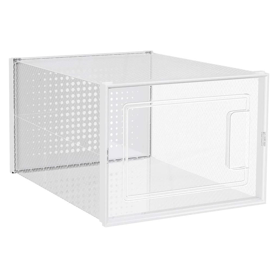 Shoe Storage Organisers – Plastic – Clear – Stackable and Foldable, Pack of 10
