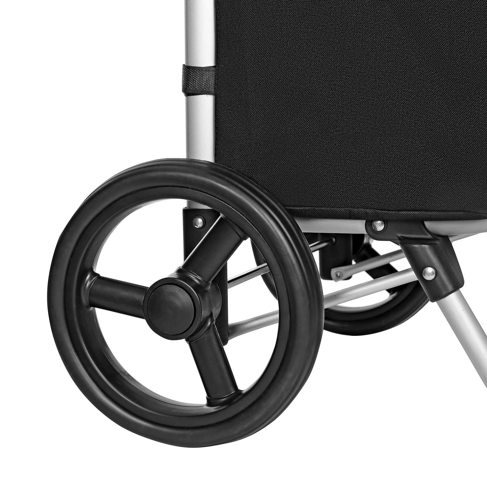 Shopping Trolley – Fabric – Black Houndstooth – 40L Load Capacity with Pockets and Silent Wheels