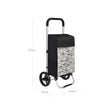 Shopping Trolley – Fabric – Black Houndstooth – 40L Load Capacity with Pockets and Silent Wheels