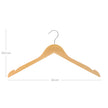 Wooden Coat Hangers – Natural Finish – 44 cm Wide – Shoulder Notches – 20 Pack